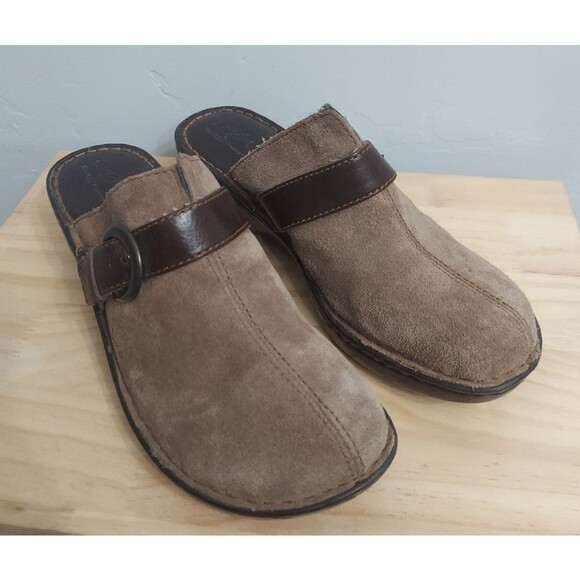 B.O.C Women's Leather Brown Mules Clogs Slip-on Shoes size 10/42 M/W - Picture 2 of 11